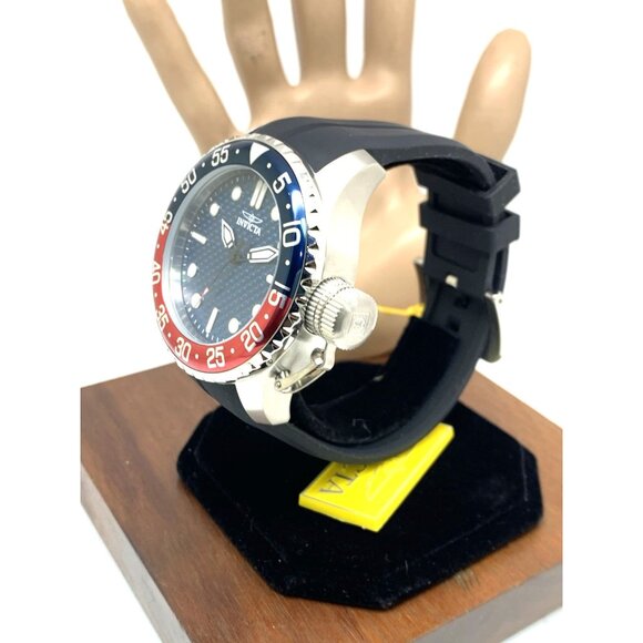 Invicta Mens Watch 35658 Pro Diver Quartz Blue Dial Pepsi Bezel Rubber Band 50mm - Picture 2 of 14